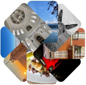Collage de photos de voyages et de moments du quotidien